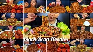 Asmr Eating Spicy  Black Bean Noodles  Chicken Lolipop Sunny Side Up Egg Food Compilation  ASMR