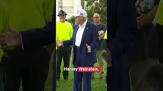 Trump makes bizarre Harvey Weinstein joke about flag pole workers
