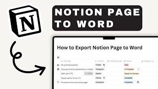 How to Export a Page to Word Document in Notion | Notion For Beginners