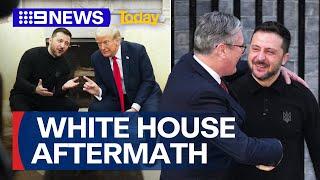 Volodymyr Zelenskyy meets with UK PM following disastrous White House meeting | 9 News Australia