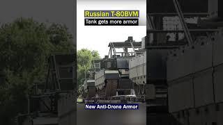 T-80BVM Tank with new anti-drone armor supplied to Russian army