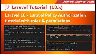 Laravel 10 - Laravel Policy Authorization tutorial step by step with roles & permissions