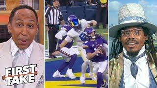 FIRST TAKE | "The refs rigged game!" - Stephen A. on facemask controversy in Vikings loss to Rams