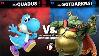 Quadus (Yoshi) Vs SgtDarkrai (King K. Rool) Winners Round 1, FSC Smash Circuit #3