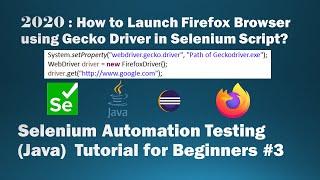 How to Launch Firefox Browser using GeckoDriver in Selenium Script?