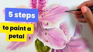 5 Steps to Paint Realistic Watercolor flowers - Tips & Tricks