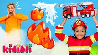 Firefighter Kids Rescue a Waffle on Fire! | Fire Truck Videos for Kids | Kidibli