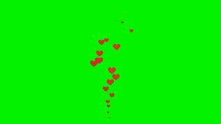 Hearts Green Screen | social media Livestream reactions animated hearts on green screen in 60 fps