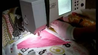 Straight Line Echo Quilting with a Free Motion Foot