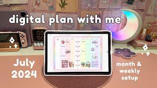 Digital plan with me on Samsung Galaxy Tab S9+ ️ penly app | digital planner July 2024