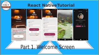 Learn to create TikTok like video sharing app using React Native CLI: VidHut Part 1. Welcome Screen