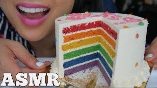 ASMR Rainbow Red Velvet CAKE (EATING SOUNDS) NO TALKING | SAS-ASMR