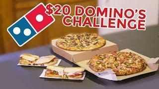 DOMINO'S PIZZA $20 MENU CHALLENGE!!