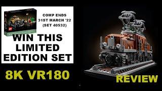 VR180 8K Lego COMPETITION + Review 10277 Creator Expert Crocodile Locomotive 3D  BazBrickVR S01E09