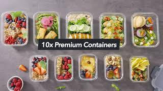 Glass Food Storage Containers - 10 Pack - Airtight Glass, BPA Free & Leak Proof