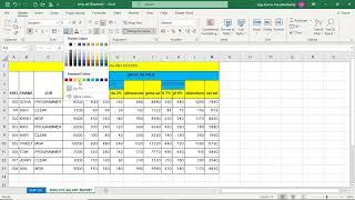 Statement preparation in Excel