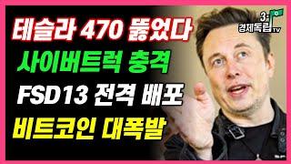 [테슬라 470 뚫었다!! 사이버트럭 충격..FSD13 전격 배포!! 비트코인 대폭발! ]#테슬라#비트코인#해외주식#3.1경제독립tv