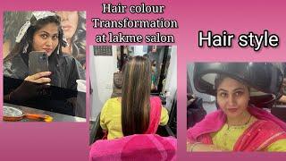 Hair colour transformation /Hair spa/at lakme salon/threading /hairstyle/hair highlight for girls