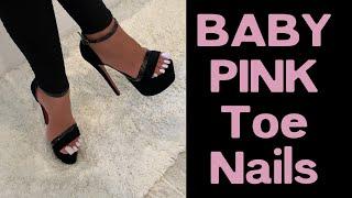 How to DIY baby pink toenails