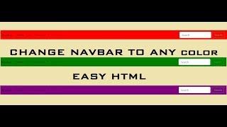 How to change NAVBAR color Bootstrap - Easy HTML 2019