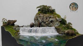 The Great North - DIORAMA / How to make a waterfall and the water effect with epoxy resin - TUTORIAL