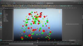 Maya 2023 animation -  nParticle Instancer Random attribute(Rotation,Scale,Particle ID)