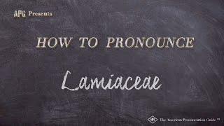 How to Pronounce Lamiaceae (Real Life Examples!)