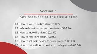Section 1 - Key Features of the Fire Alarms SAFE TECH Interlinked Fire Alarms