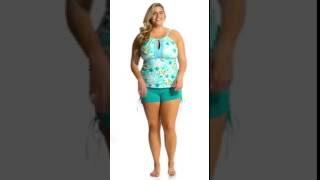 Beach House Plus Size Tybee Island Blair High Neck Tankini Top | SwimOutlet.com