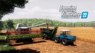 FS22 / Map Sosnovka / Harvesting a wheat field with three combines Lexion, Akros, John Deere. Day 8