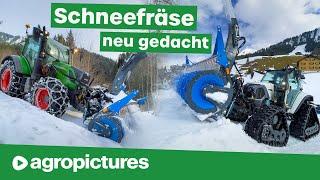 12 Wege Schneefräse von Müller Fahrzeugtechnik mit Lintrac 90, Fendt 313 und Weidemann Radlader