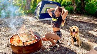 Solo Girl Camping ASMR Cooking Outdoors!