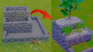 Flower Pot Making from Styrofoam and Cement|How to make Cement pot|Gamla design|Crafts99