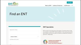 Update Your Find an ENT Profile