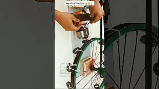 Smart Genius turns bike wheel in Electrical Generator #inventions #experiment #motor #diy  #science