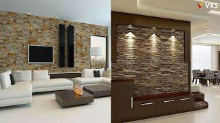 Modern Stone Wall Cladding Design Ideas | Living Room Stone Wall Decor Ideas | Home Wall Decor