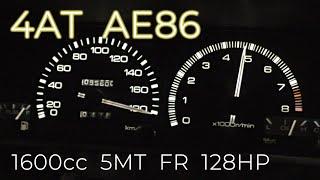 (4AT) AE86 acceleration test,cruise engine RPM. (Japanese specifications)Initial D