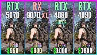 RTX 5070 vs RX 9070 XT vs RTX 4080 SUPER vs RTX 4090 - Test in 25 Games