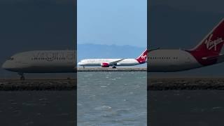 Amazing Ground Roll and Takeoff of Virgin Atlantic Boeing 787-9 Dreamliner at SFO!