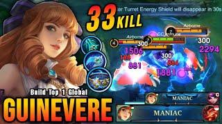 33 Kills + 2x MANIAC!! Guinevere True Damage Build (MUST TRY) - Build Top 1 Global Guinevere ~ MLBB