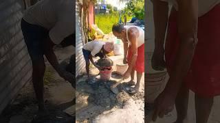 Mixing cement and sand #dipupainting #construction #shorts