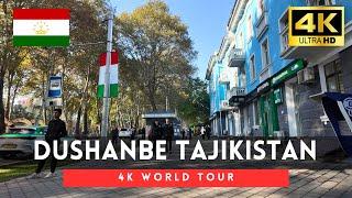 Tajikistan 4k walk - Dushanbe 4K Downtown Walking Tour｜Nov 2024