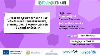 EDUINO Uebinari: Hyrje në qasjet pedagogjike në mësimin gjithëpërfshirës, dixhital dhe të kombinuar
