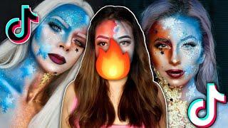 TIKTOK FIRE AND ICE MAKEUP LOOK | Lyka Ramos