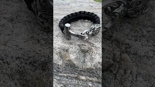 Paracord bracelet with stainless steel Fenrir clasp, viking bracelet, warrior bracelet