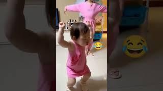 A father having fun with his baby || #funny#baby#shortsfeed #dance #smile #short