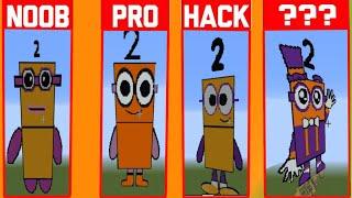 Numbberblocks Two Pixel Art | NOOB VS PRO VS HACKER Minecraft Pixel art