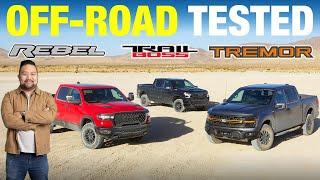 Ford F-150 Tremor vs. Ram 1500 Rebel vs. Chevy Silverado Trail Boss | Off-Road Comparison Test