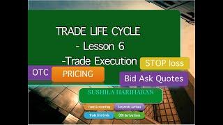 Trade Life Cycle Lesson 6 Trade execution