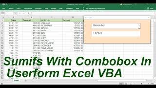 Sumifs With Combobox In Userform Excel VBA